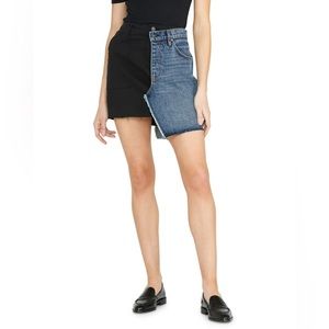 Hudson Jeans Split Personality Denim Mini Skirt